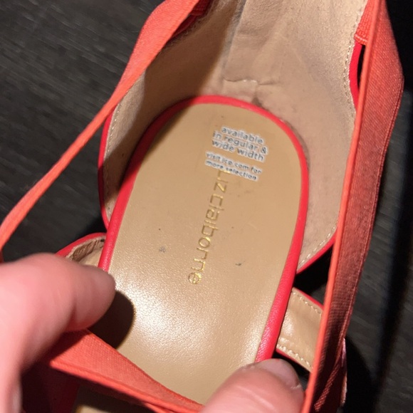 Liz Claiborne Rhodes Coral Wedge Heeled Sandals Women’s Size 10W Zip Closure - Picture 9 of 12